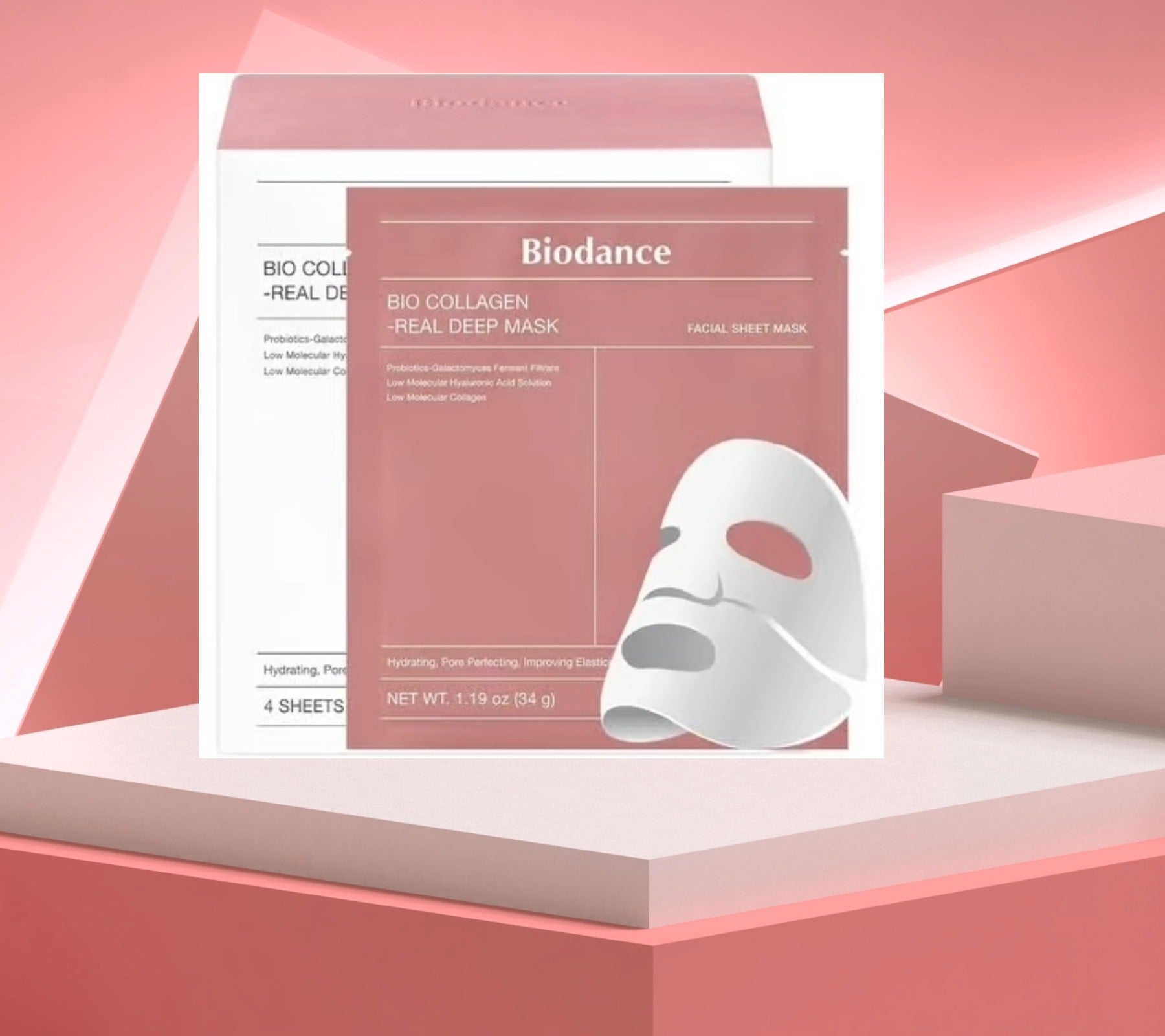Biodance Bio Collagen-Real Deep Mask - 4 Sheets, 1.19 Oz 34g Each